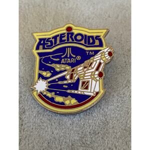 VINTAGE Atari 1980s Enamel Asteroids Arcade Video Game Collector Lapel Pin